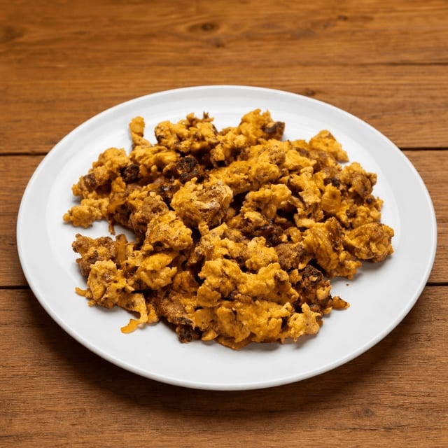 Scrambled Eggs Plate Breakfast.