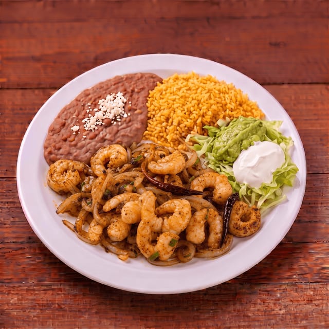 Shrimp a la Plancha (Grilled Shrimp) Plate.